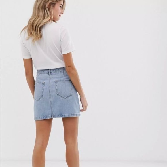 HOLLISTER Ultra High Rise Tie Waist Denim Skirt Size 28 - Picture 3 of 12